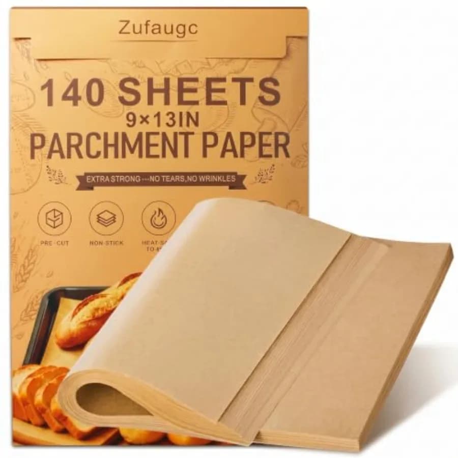 140 Pcs Parchment Paper Sheets 9x13 In, Precut Unbleached Non-Stick Versatile Baking Paper. Air Fryer, Oven and Freezer Safe. H