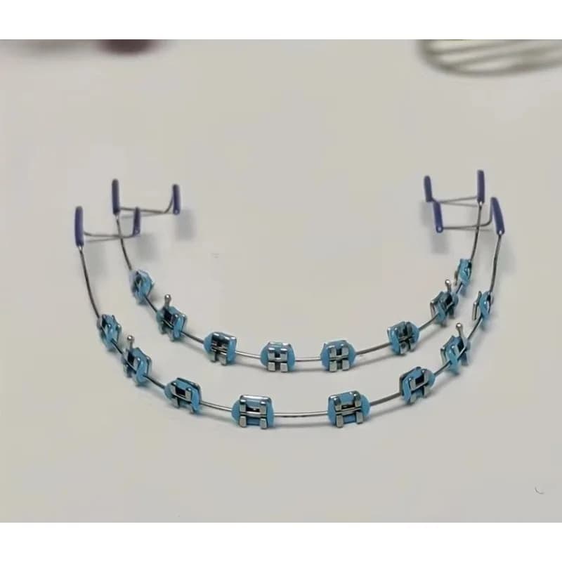 Apparecchi Ortodontici alla Moda, 1 Paio, Decorazione Temporanea per Denti Colorata con Fili Metallici, Brackets in Metallo, Legature Ortodontiche di Alta Qualità