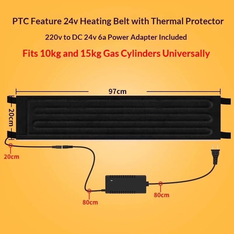 970x200MM 220V 15KG Liquid Gas Storage Tank Heater Band Steel Cylinder Electric Heating Belt Gas Cylinder PTC Auxiliary Warmer