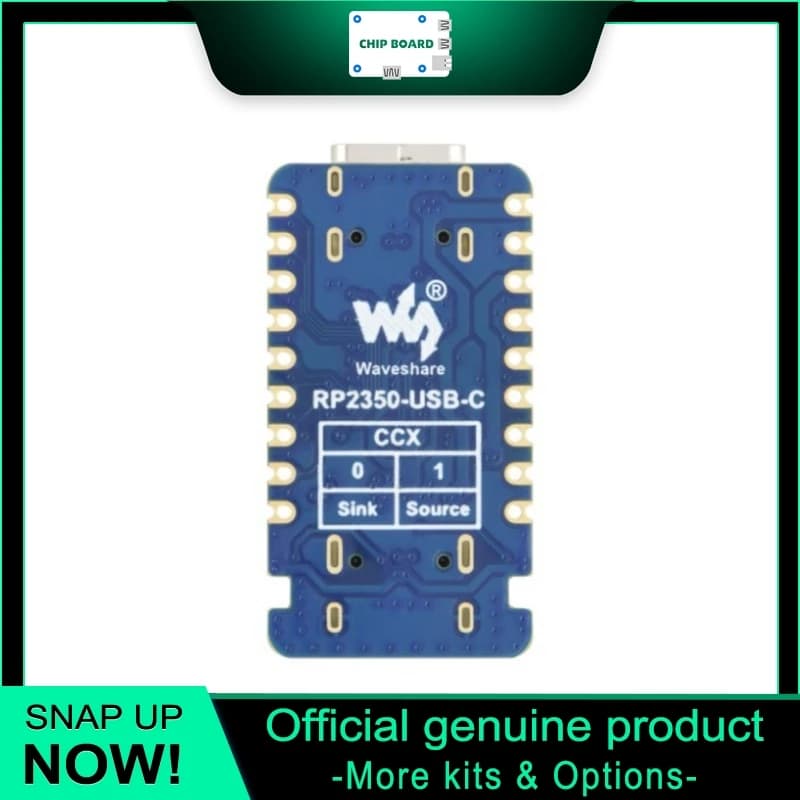 Scheda MCU Waveshare RP2350-USB-C, Modulo di Sviluppo Dual-Core a Doppia Architettura Raspberry Pi RP2350A