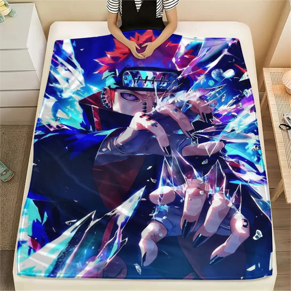 Naruto Home Lounge Printed Flannel Blanket, Warm Comfort Cover for Sofa, Bed, Chair and Outdoor Journey.-TING