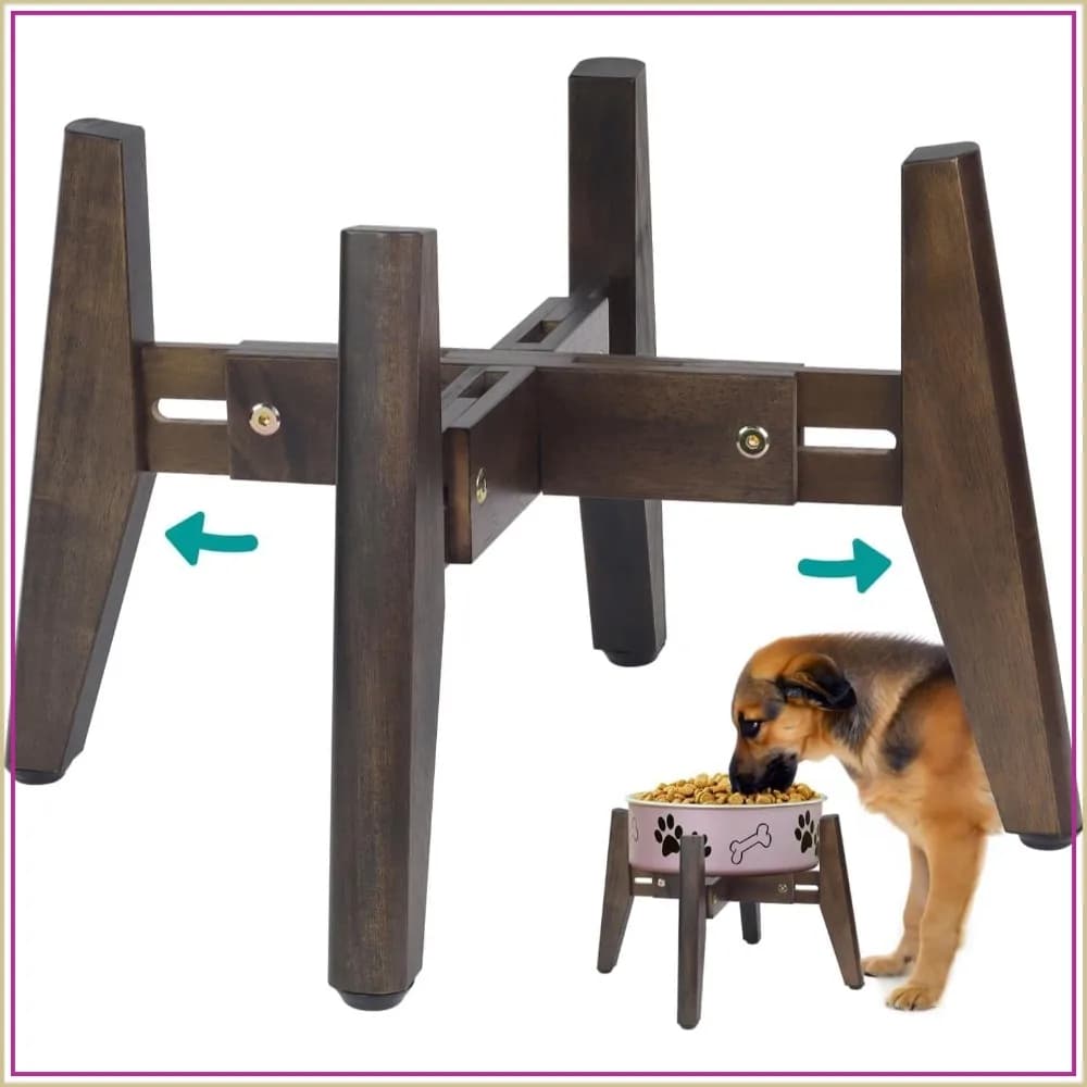 Adjustable Dog Bowl Stand for Water and Food, Elevates Pet Feeder, Height 10.4", Width 8-11.5", 1 Pack
