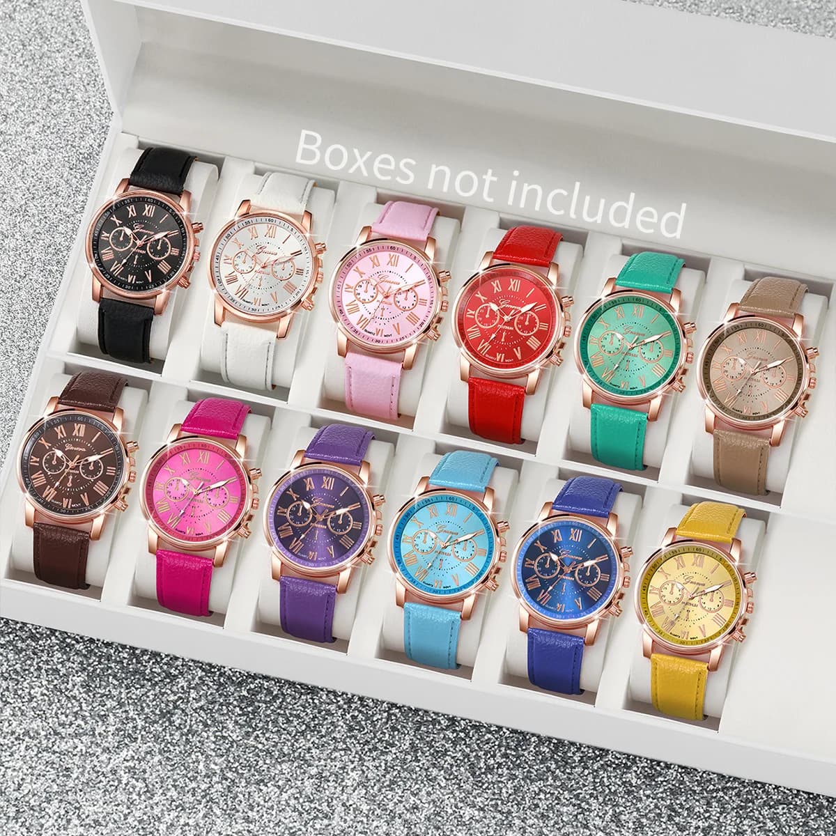 12PCS/Set Fashion Women Watches Casual Ladies Round Dial Quartz Watch Reloj Mujer Relogio Feminino（Without Box）