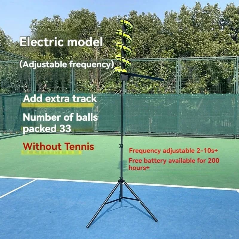 Adjustable Tennis Ball Launcher Machine Beginner Tennis Ball Feeder Tennis Automatic Serve Trainer Single Swing Exerciser