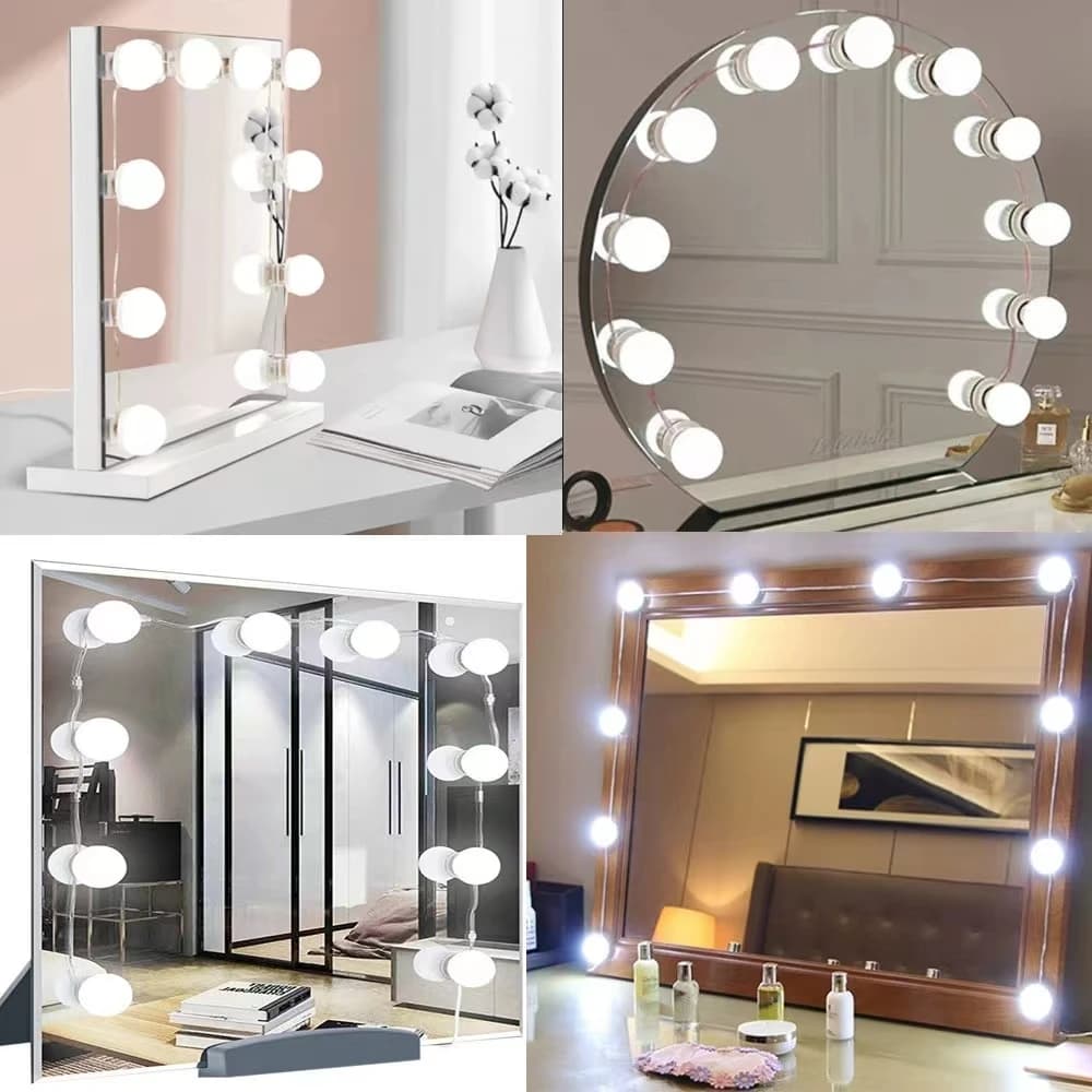 Mirror Make-up Lamps with LED Light Paste, Vanity Led 5v 2A Mirror Lamp, LED Lamp Lighted Cosmetic Table USB, 10 pcs
