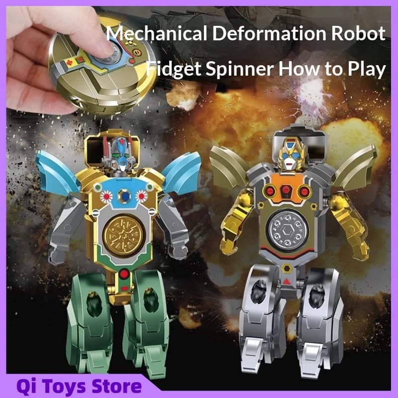 In Stock Deformable Robot Fidget Spinner Mechanical Finger Rotation Stress Relief Desktop Interactive Decompression Toy Gift