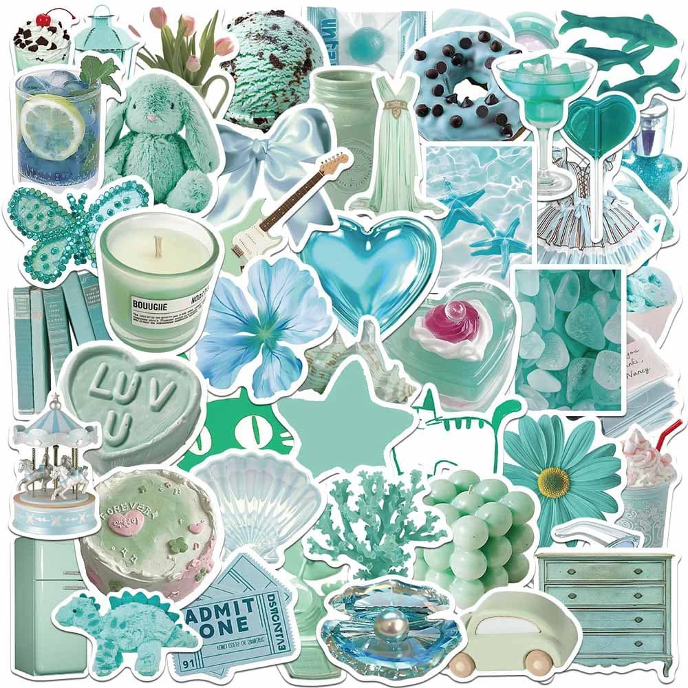 10/30/50pcs Carino Verde Menta Adesivi Ins Stile Del Fumetto Decalcomanie Notebook Frigo Cassa Del Telefono Del Computer Portatile Della Bici Decorazione FAI DA TE Giocattolo Per Bambini