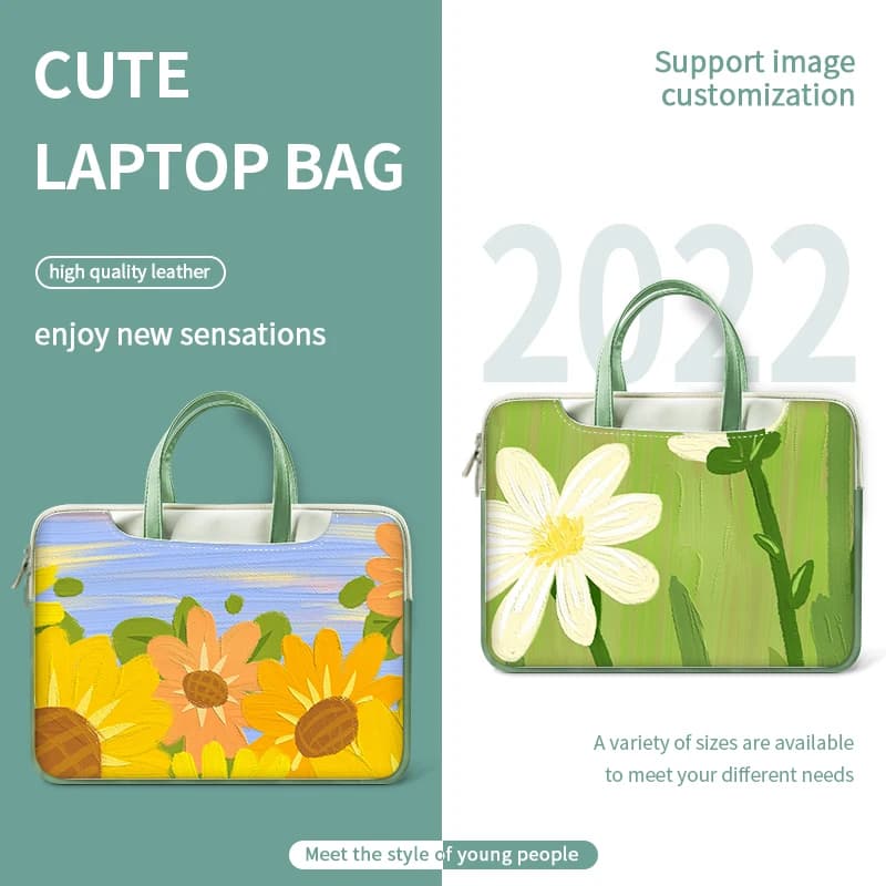 Borsa per laptop fai-da-te Custodia per laptop Stampa HD Borsa da trasporto multifunzione Borsa impermeabile 13 14 15 17 pollici per MacBook/Dell/HP