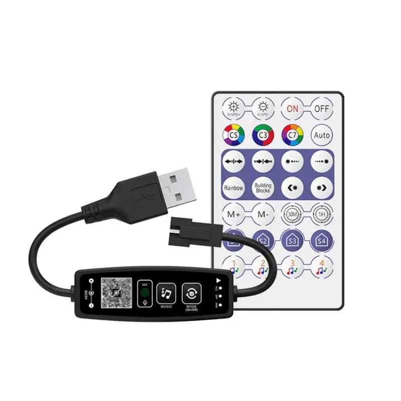 WS2812B Controller Bluetooth Musica APP Controllo Per Pixel LED Strip Light SK6812 WS2811 WS2812 Luci a nastro USB 5V Telecomando
