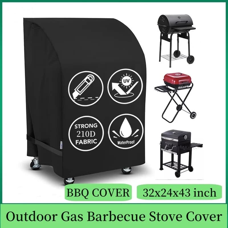 32 inch Outdoor BBQ Cover,Gas Barbecue Stove Cover Waterproof Dust Weber Heavy Duty Grill Cover,Rain Protective Barbecue Cover