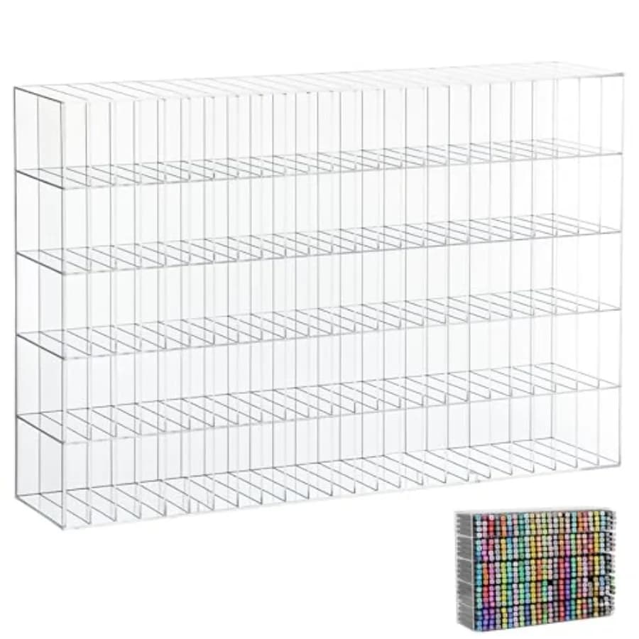 Organizzatore per 480 Pennarelli in Acrilico, Porta Pennarelli Extra Large per Scrivania, Resistente Portapenne da Scrivania per Artisti