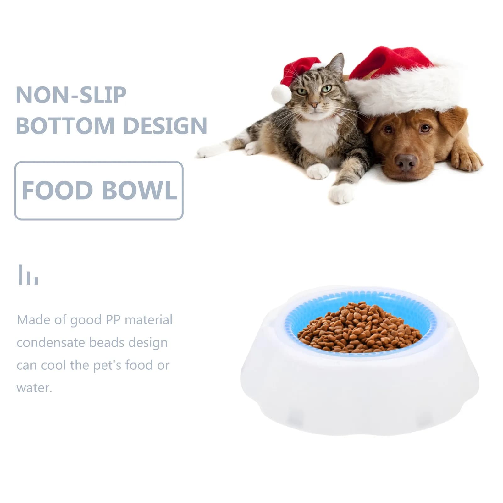 Pet Cooler Bowl Plastic Material Condensate Design Dog Cat Puppy Food Holder Summer Feeding Frosty Bowl Pet Food Holder