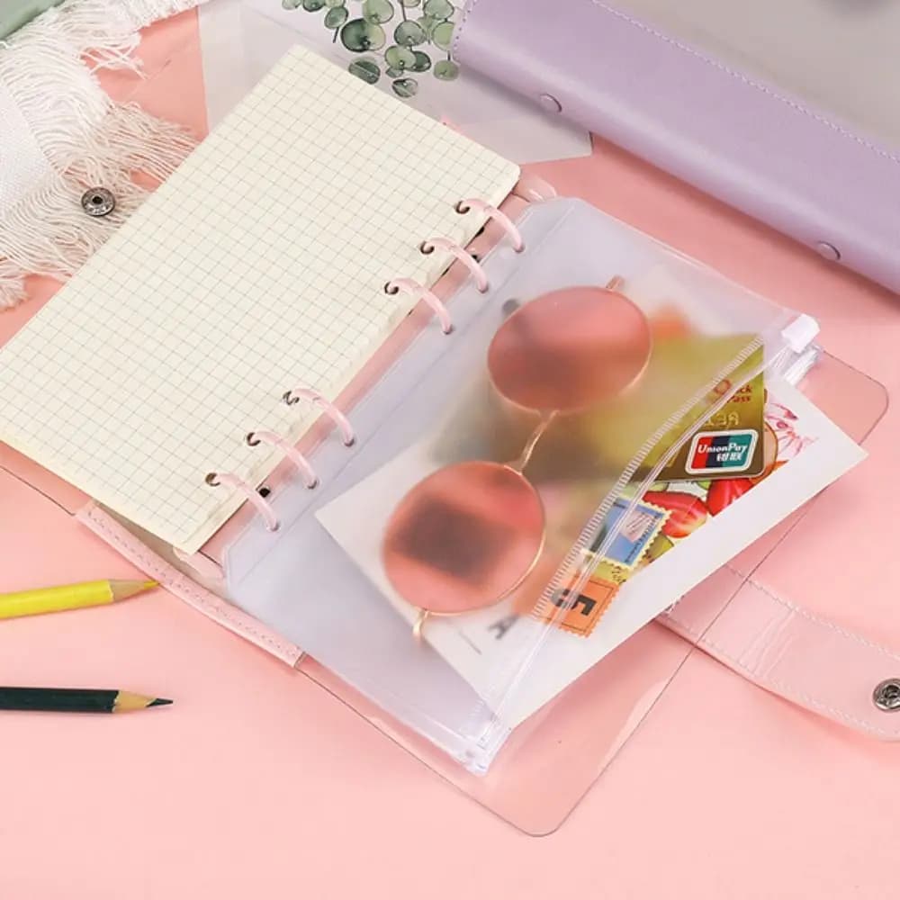 Raccoglitore ad anelli Notebook a fogli mobili Simpatico taccuino portatile a fogli mobili Cartella di file con raccoglitore a 6 anelli creativo Kawaii
