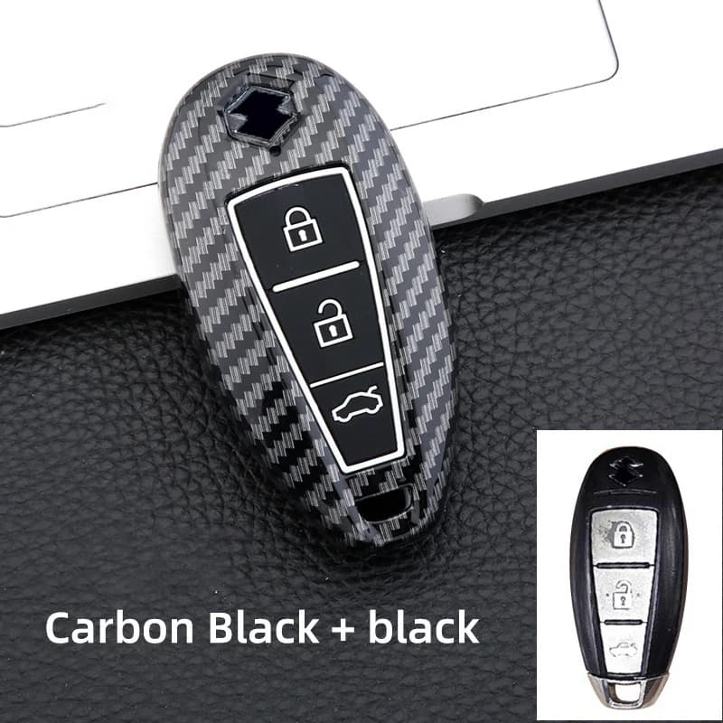 Custodia a conchiglia per chiave remota per auto in ABS in carbonio per Suzuki Swift SX4 Vitara 2010-2016 TS008 / TS007 Smart Key