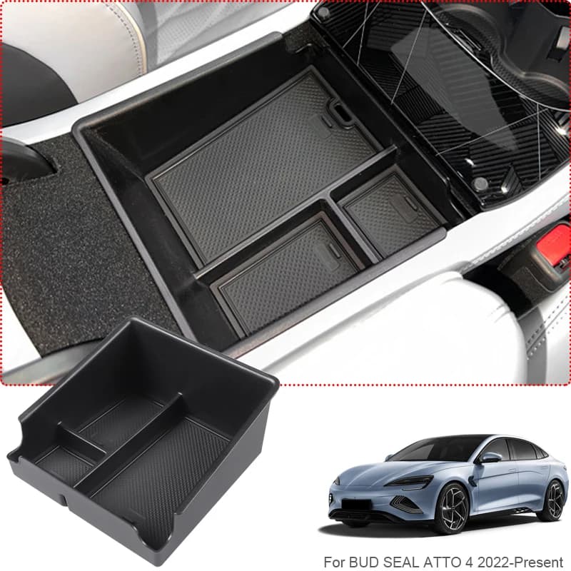 Auto Bracciolo Scatola di Immagazzinaggio Per BYD ATTO 4 2022-2026 ABS Sotto La Console Centrale Organizzatore Vassoio Interno Scatola di Immagazzinaggio Riordino Accessorio