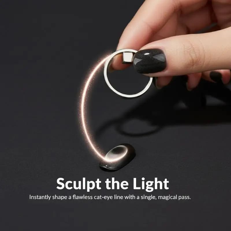 Circular Magnet Cable for Nail Art - Magnetic Tool Gatto Eye Effect for Gel Nails, DIY Accessories for Manicure for Professional and Home Use
