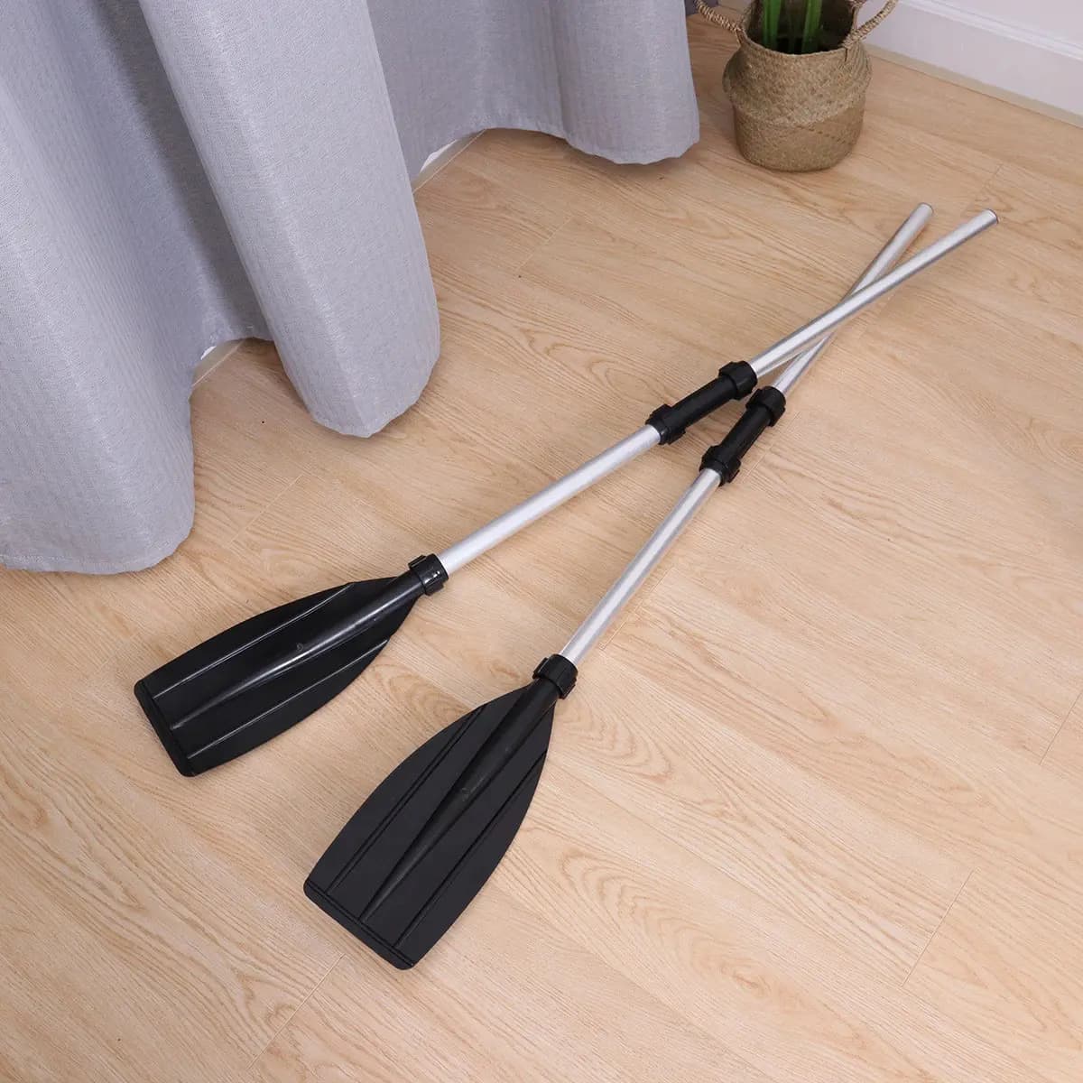 1Pair Inflatable Boat Paddle High Quality Detachable Aluminum Kayak Canoe Oars Foldable Adjustable 126Cm Sealed Waterproof