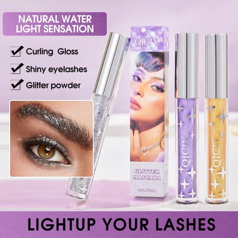 Diamond Glitter Eyes Mascara Natural Thick Waterproof Sweat Resistant Mascara Long-Lasting Durable Eye Make-Up Makeup Products