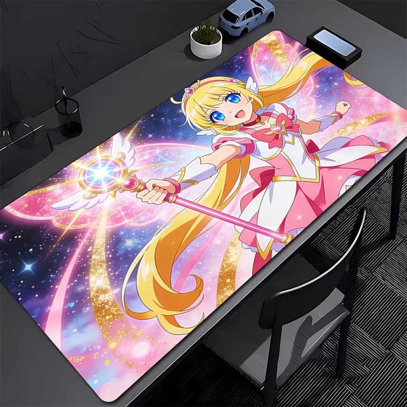Tappetino per mouse da ufficio per gaming Pretty Cure, tappetino per mouse da scrivania per PC con stampa HD Kawaii per ragazze, per giochi come CS GO, 90x40cm, per laptop.