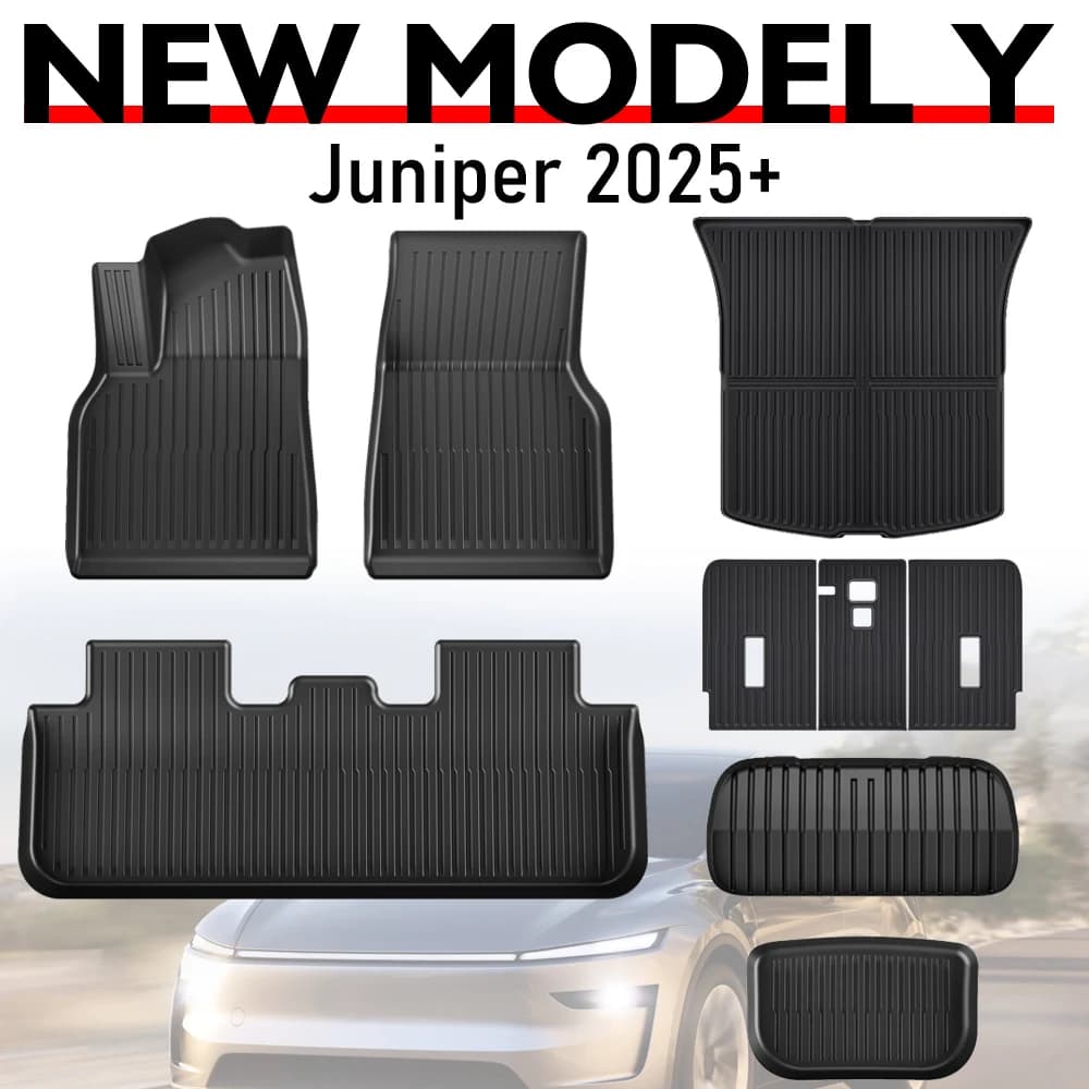 Tesmayx Carpets for Tesla Model Y Juniper 2025 2026 Luggage Carpet Front Cargo Sheet Left Driver TPE Back Pad