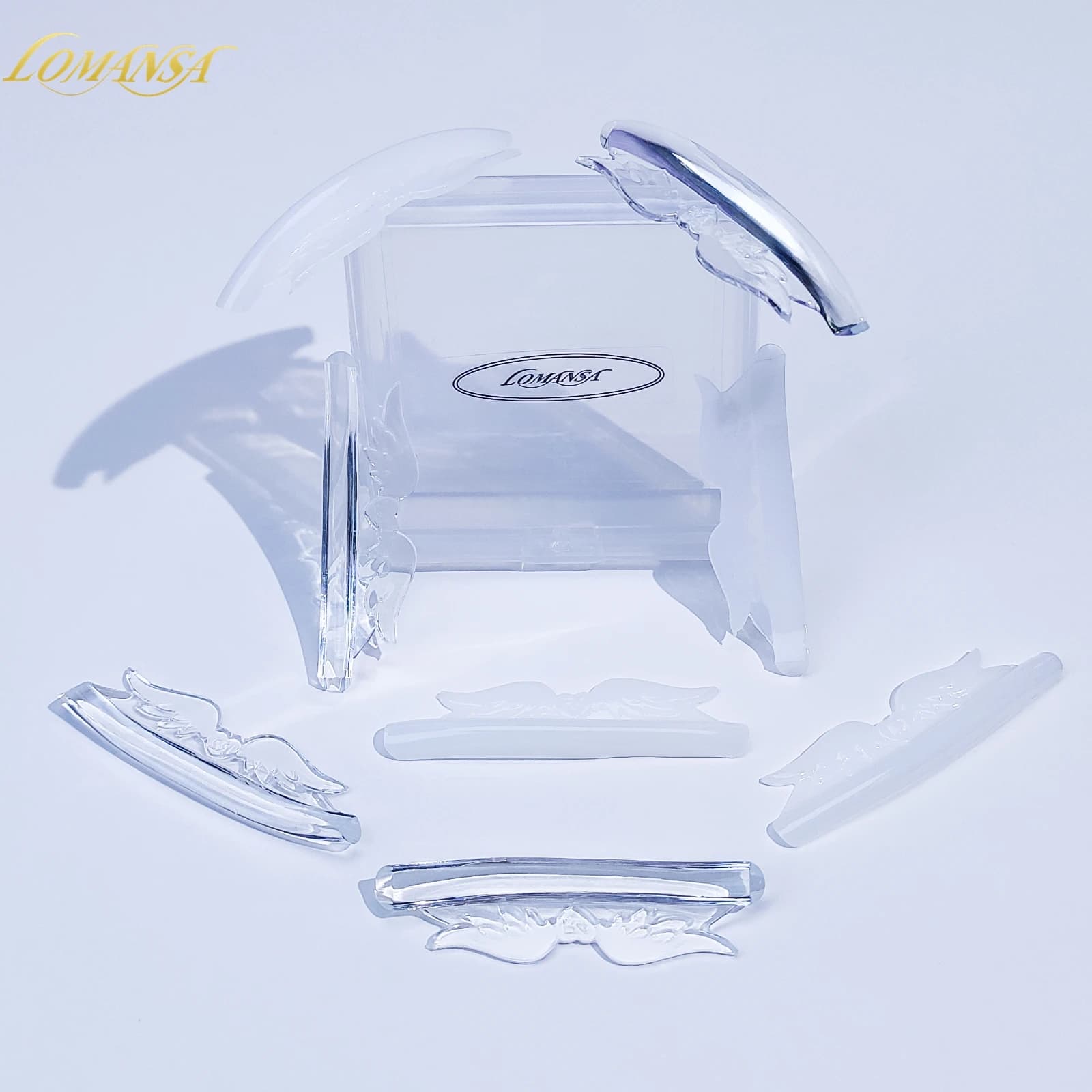 Lomansa 4 Paia C Curl Pad in Silicone Adesivi per Permanente Ciglia, Scudi Sollevamento Ciglia 3D, Accessori per Trucco