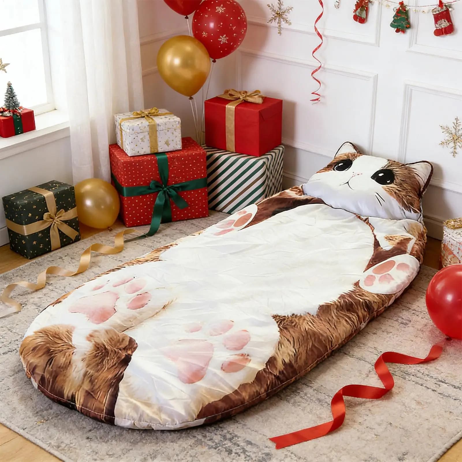 Animal-shaped sleeping bag, warm and washable, soft blanket for adults, to relax at home, on the floor, traveling, for relaxation.