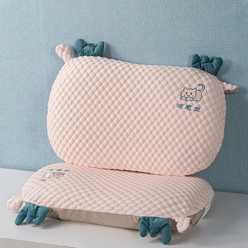 Cuscino rinfrescante estivo 35x55 cm a forma di gatto, simpatico cuscino cervicale in memory foam a rimbalzo per studenti