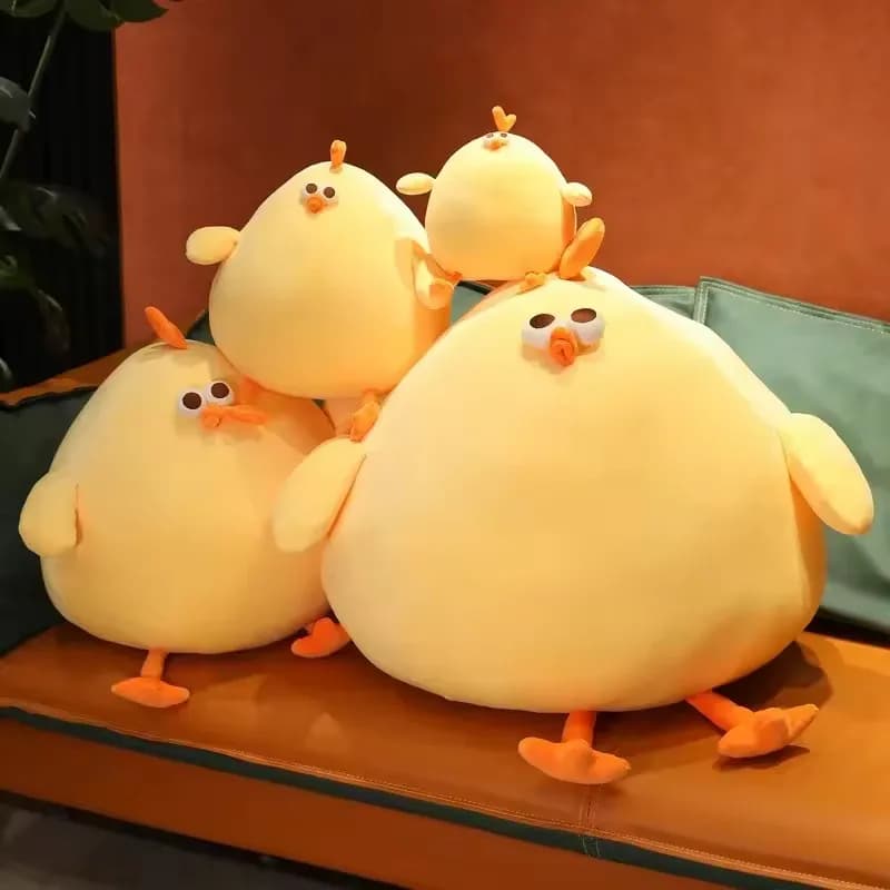 Divertenti Peluche a Forma di Pollo Grasso, Morbidi Cuscini Simulati, Simpatici Pupazzi di Peluche, Cuscini per il Collo, Animali di Peluche per Ragazzi e Ragazze, Regali per le Feste