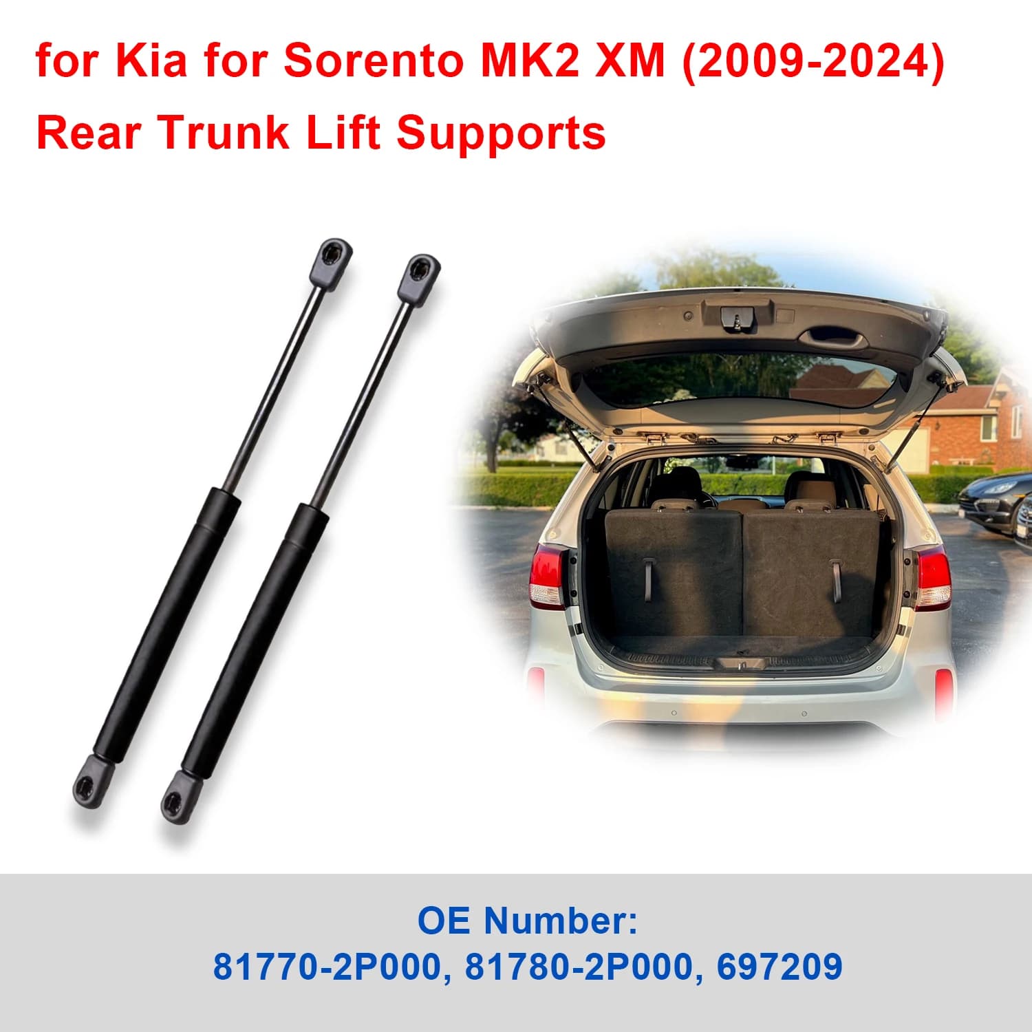 2 pezzi per Kia Sorento MK2 XM 2009-2024 supporti per sollevamento bagagliaio posteriore posteriore 817702P000, YD0003