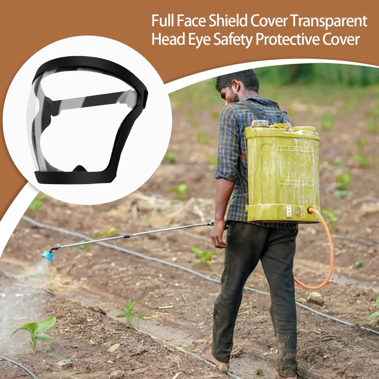 Work Protective Hood High Definition Anti-Fog Face Cover PC Lenses Face Protective Tool for Home Kitchen Construction Work