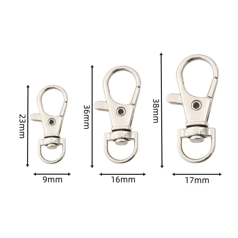 10Pcs/Lot Swivel Lobster Clasp Hooks Key Ring Connector for Bag Belt Dog Chains Buckle Accesso Jewelry Making Findings DIY Craft