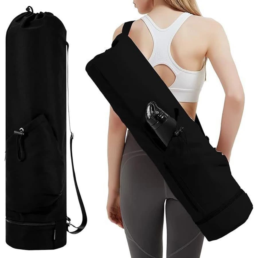 Yoga Mat Bag for Large Capacity Exercises Multifunction Storage Bag Waterproof Fitness Bag Adjustable Canvas Strap With Full Zip