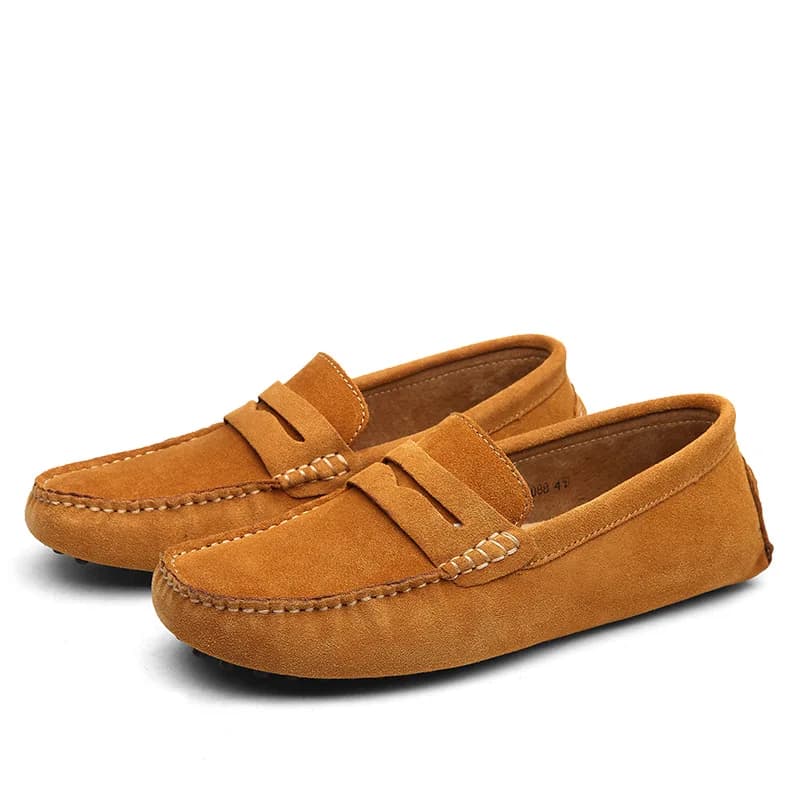 Summer Genuine Leather Men Shoes Fashion Suede Men Casual Shoes 10 Color Men Loafers Soft Driving Shoes Moccasins Big Size 38-49