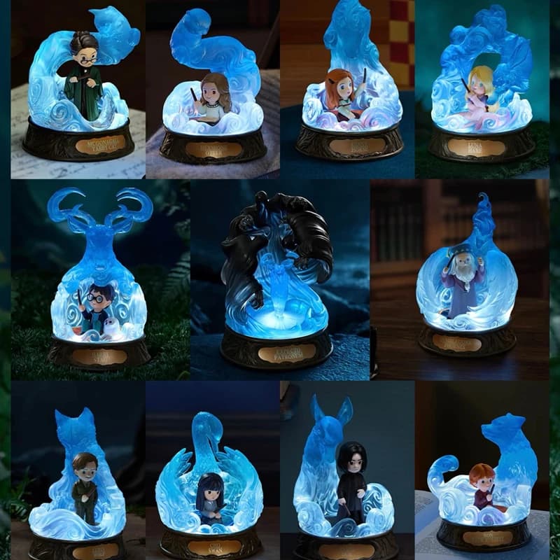 Genuine POPMART Harry Potter Expecto Patronum Series Light‑Up Figure Blind Box Character Nameplate Base Night‑Light Ornament