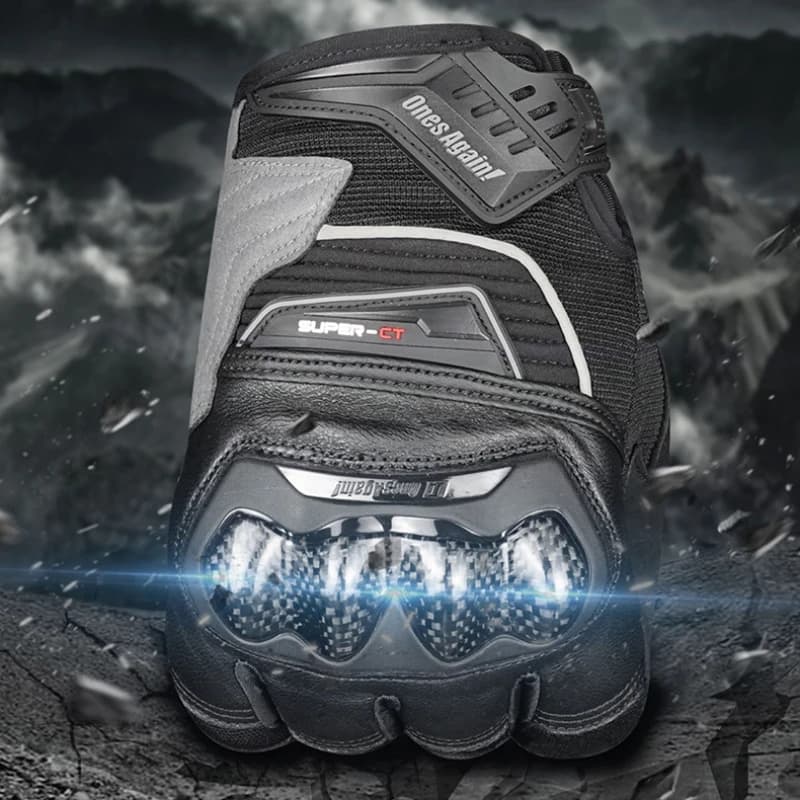 Ones Again! Unisex Premium Winter Windproof Warm Riding Gloves - Goatskin Leather Touchscreen Wear-resistant Motorcycle Gloves