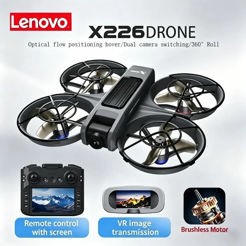 Drone Professionale Lenovo X226/X226VR 4K/8K con Schermo, Elicottero Telecomandato, Quadricottero RC Giocattolo