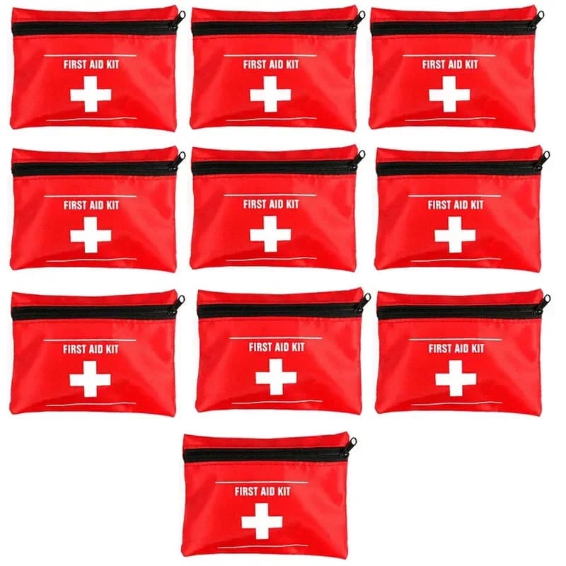 Commercio all'ingrosso 10 pezzi sport all'aria aperta campeggio casa vuota mini borsa di emergenza medica kit di pronto soccorso di sopravvivenza borsa rossa