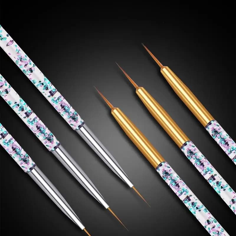 Set da 3 Pennelli Trasparenti per Nail Art con Effetto Sabbia Fluida, Pennelli per Disegni di Linee Sottili e Design Francese, per Applicazione di Decorazioni su Unghie Finte