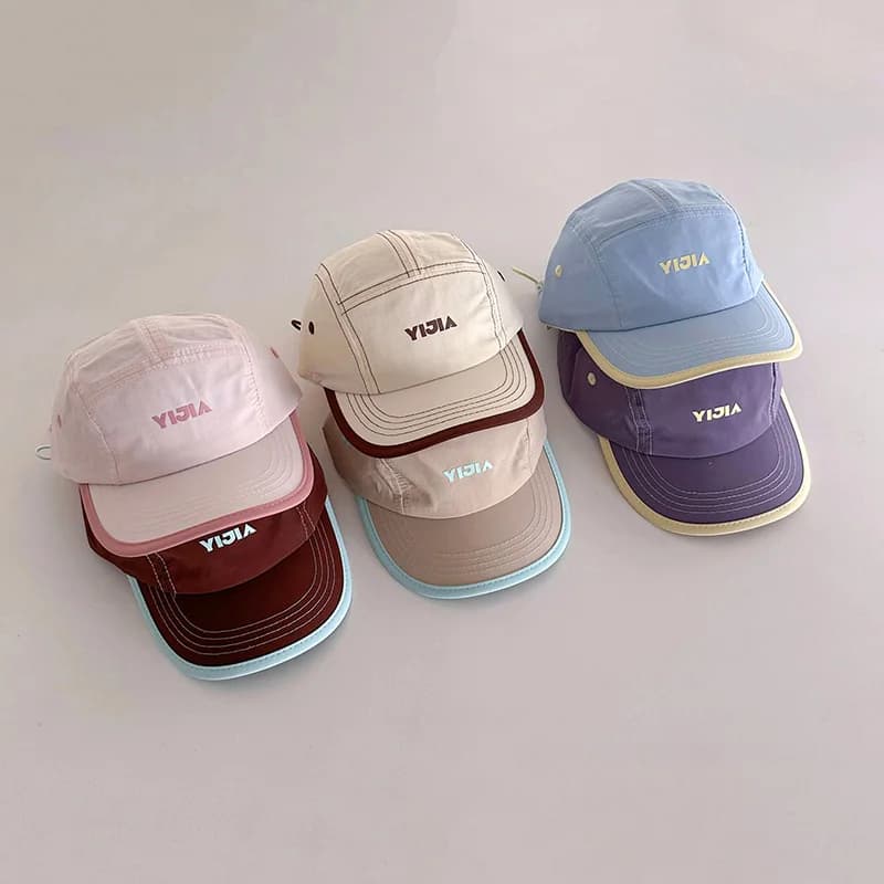 Cappellino da Baseball per Bambini ad Asciugatura Rapida, Cappello Sportivo da Esterno con Visiera a Becco d'Anatra, Protezione Solare Sottile e Traspirante per Bambini e Bambine 1-5 Anni