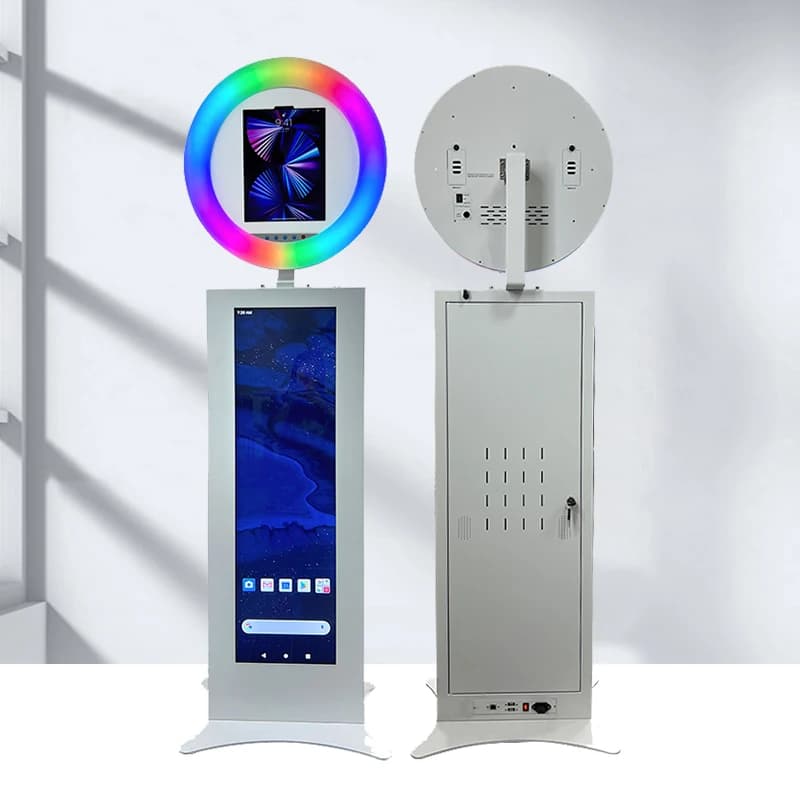 Guscio per iPad per Photo Booth per Eventi e Feste, Chiosco Portatile per Photo Booth con Anello Luminoso RGB