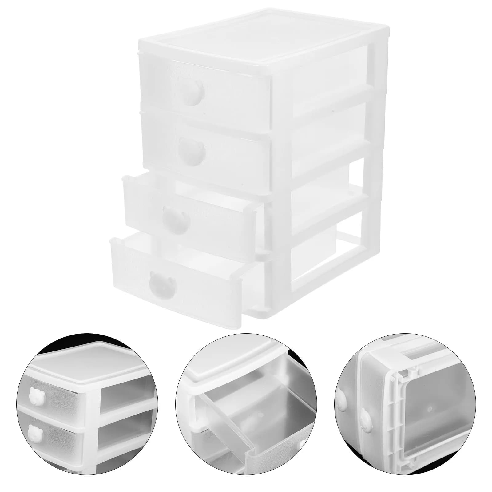 Organizzatore da Scrivania con Cassetti, Scatola Portaoggetti Multilivello per Cosmetici e Cancelleria, Cassetti in Plastica per Organizzazione Desktop