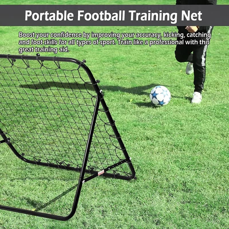 New【Kickback Goalkeeper Football Rebound Net 20 Elastic Ropes Football Practice Net Target Goal Rebound Net Training Net】
