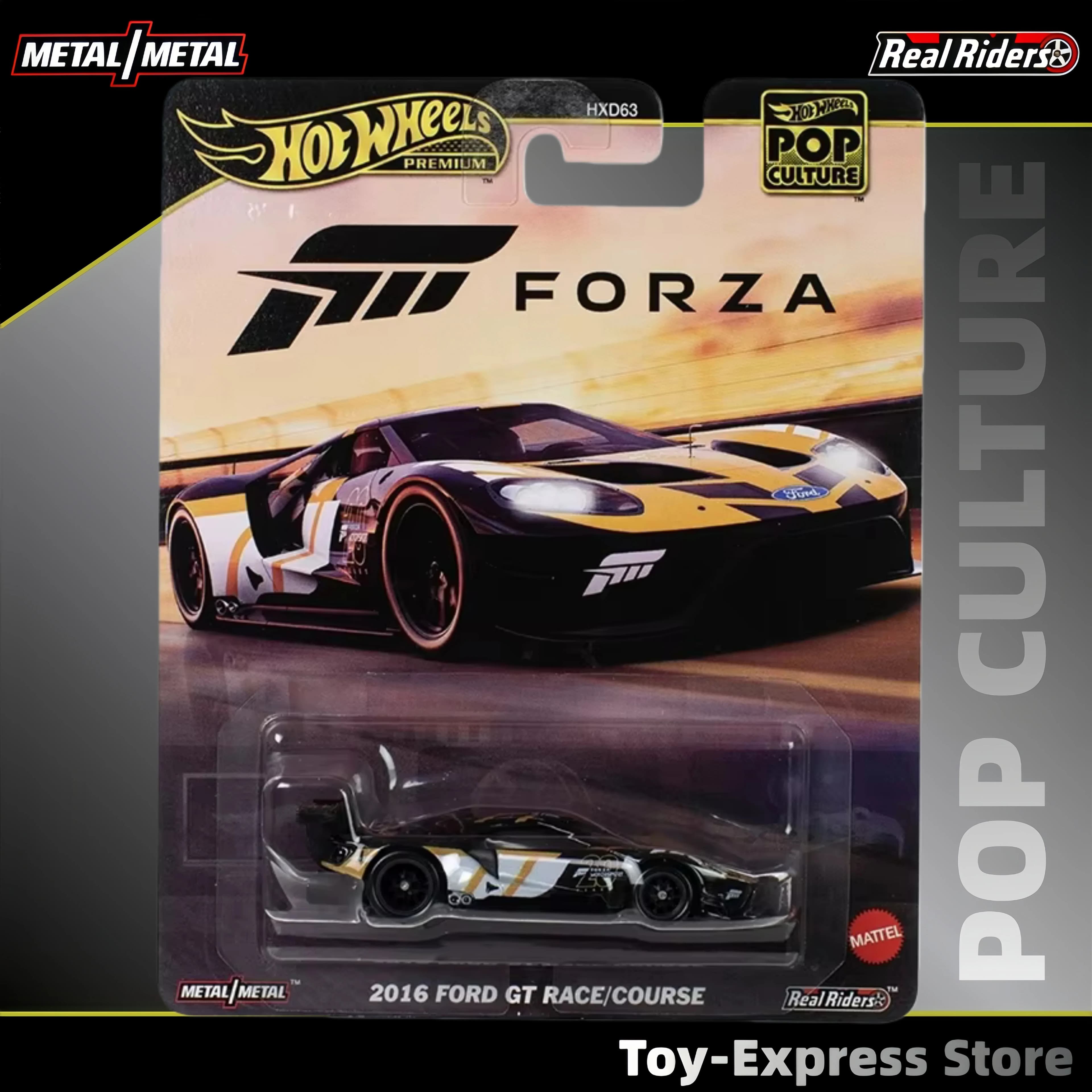 Hot Wheels Premium 2025 Pop Culture Forza 2016 Ford GT Race Giocattoli per Bambini Modellino Auto 1:64 Hotwheels Giocattoli da Collezione per Ragazzi