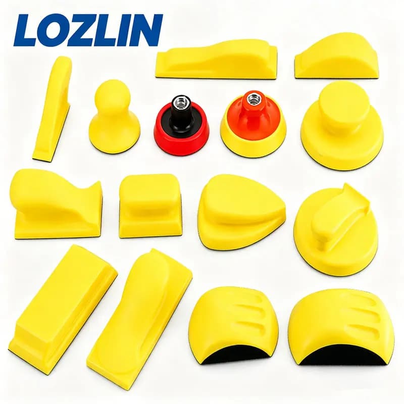 Hook & Loop Hand Sanding Block PU Foam Backing Plate Sanding Disc Holder Sandpaper Tool for Wood Car Metal Polishing Grinding