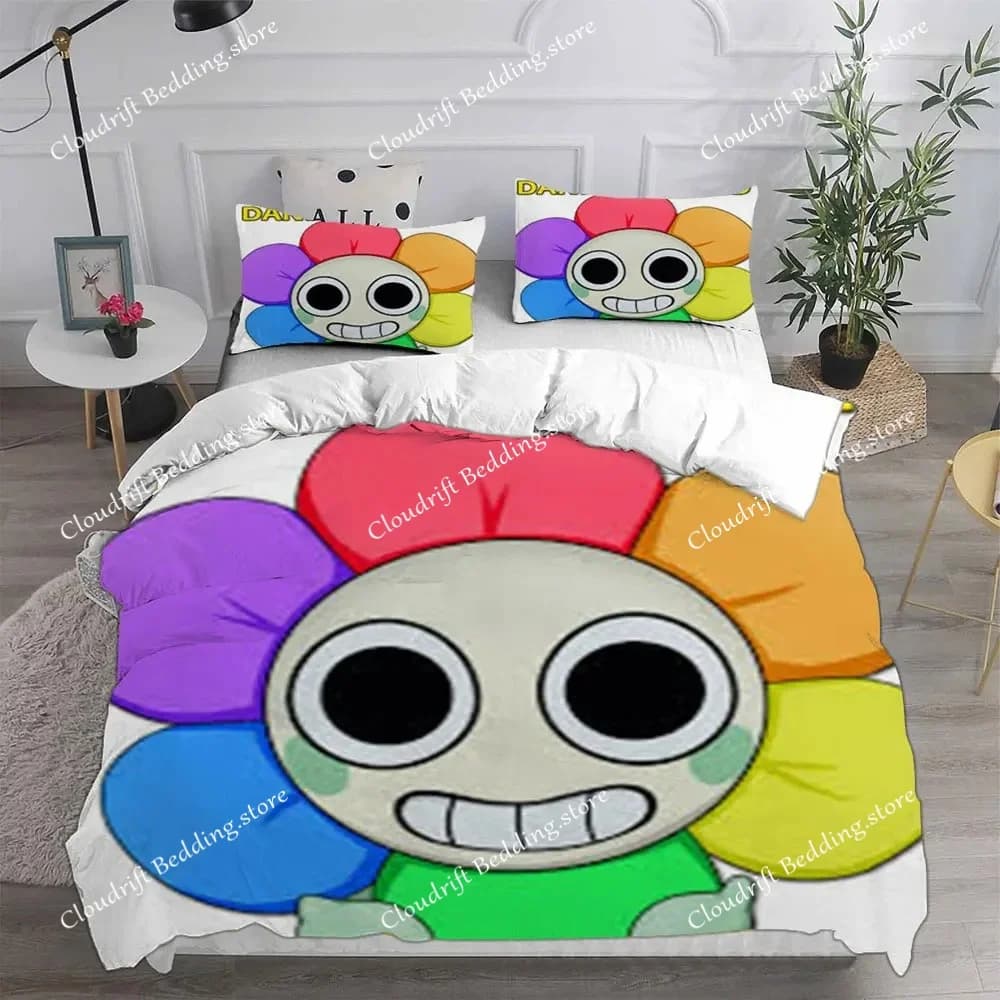 Set di biancheria da letto Game Scene Dandy's World, copripiumino, coperta, federe, regali per adolescenti e bambini
