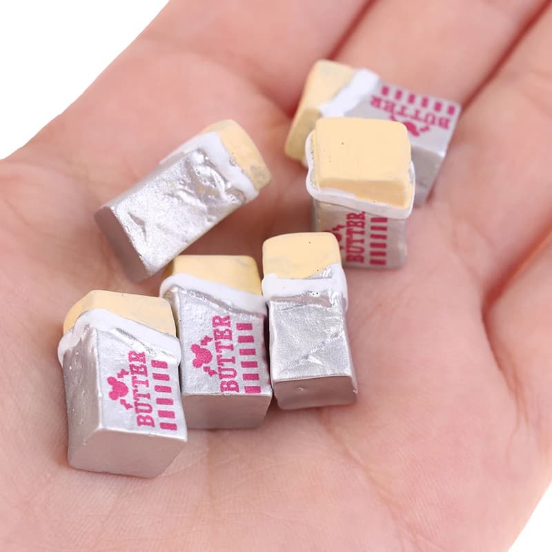 6 pezzi 1/12 simulazione casa delle bambole cibo burro in miniatura finta cucina fai da te Set di pane giocattolo