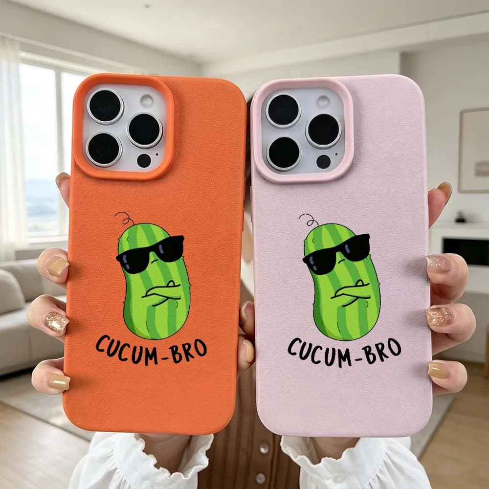 Cartoon Cucumber Sunglasses For Apple iPhone 17 Air 16 16E 15 14 13 12 11 X Plus Pro Max Phone Case Cover