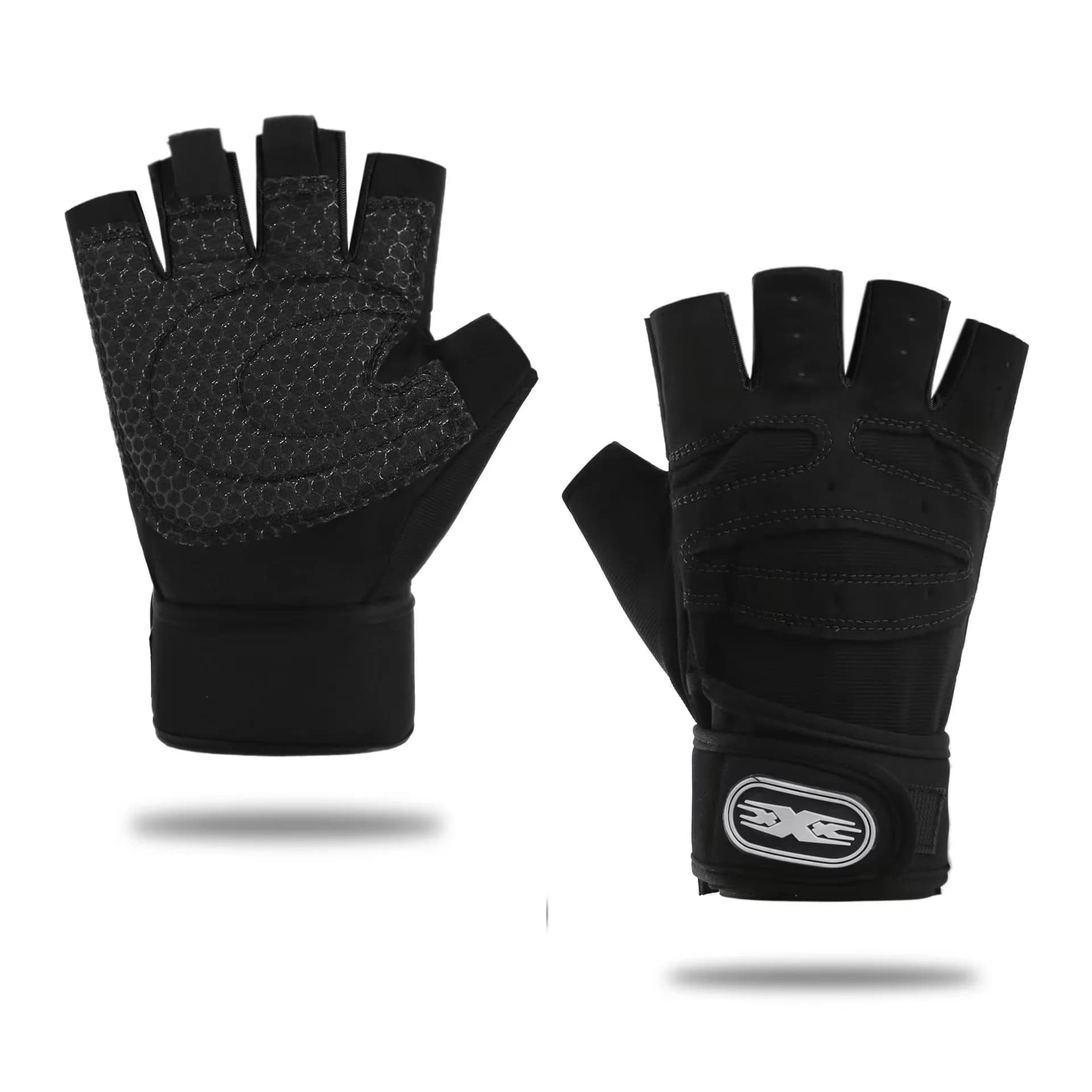 Black Gym Gloves Fitness Weight Lifting Wristband Gloves Body Building Training Sports Exercise Cycling Glove Shockproof