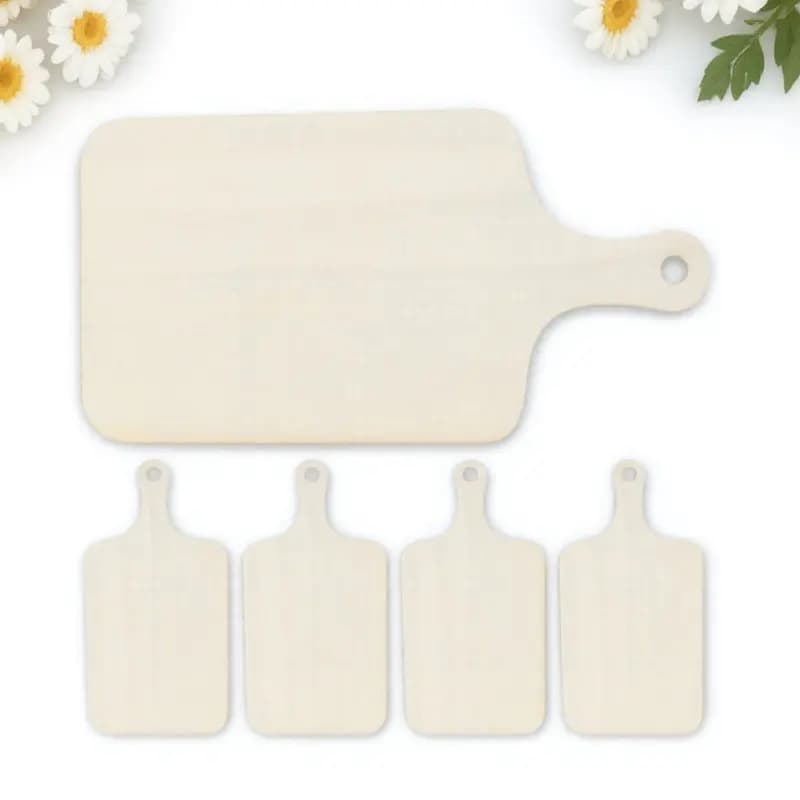 5Pcs Mini Wooden Bread Boards Non Slip Wavy Surface Multipurpose Kitchen Cutting Boards Serving Plates Photography Props