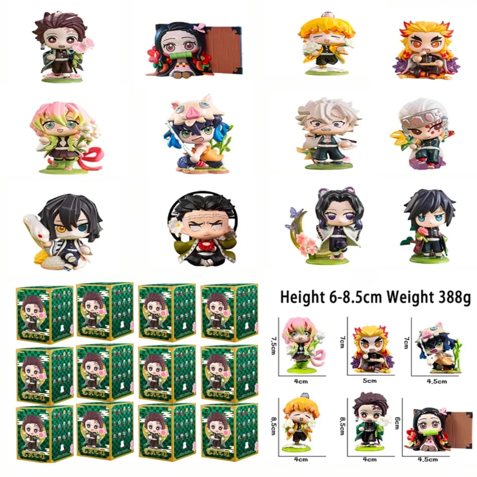 Demon Slayer Tanjiro Kamado Nezuko - Statuetta Anime Cartoon in Scatola a Sorpresa, Modello Creativo Personalizzato, Ornamento, Idea Regalo